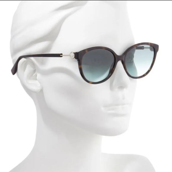 New Authentic Fendi 57mm Cat Eye Sunglasses Tortoise Shell - Picture 2 of 4